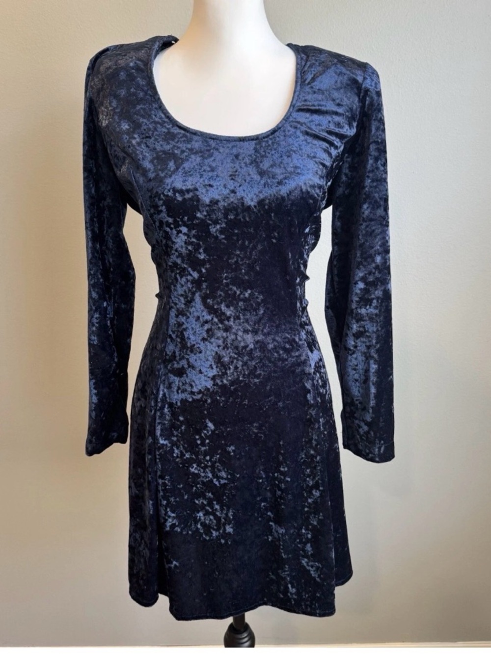 Jamie Brooke Vtg 90s Grunge Crushed Velvet Dress Size L Witchy Elegant - Picture 2 of 7